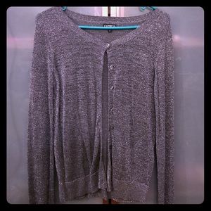 Express M sparkly grey buttoned sweater!